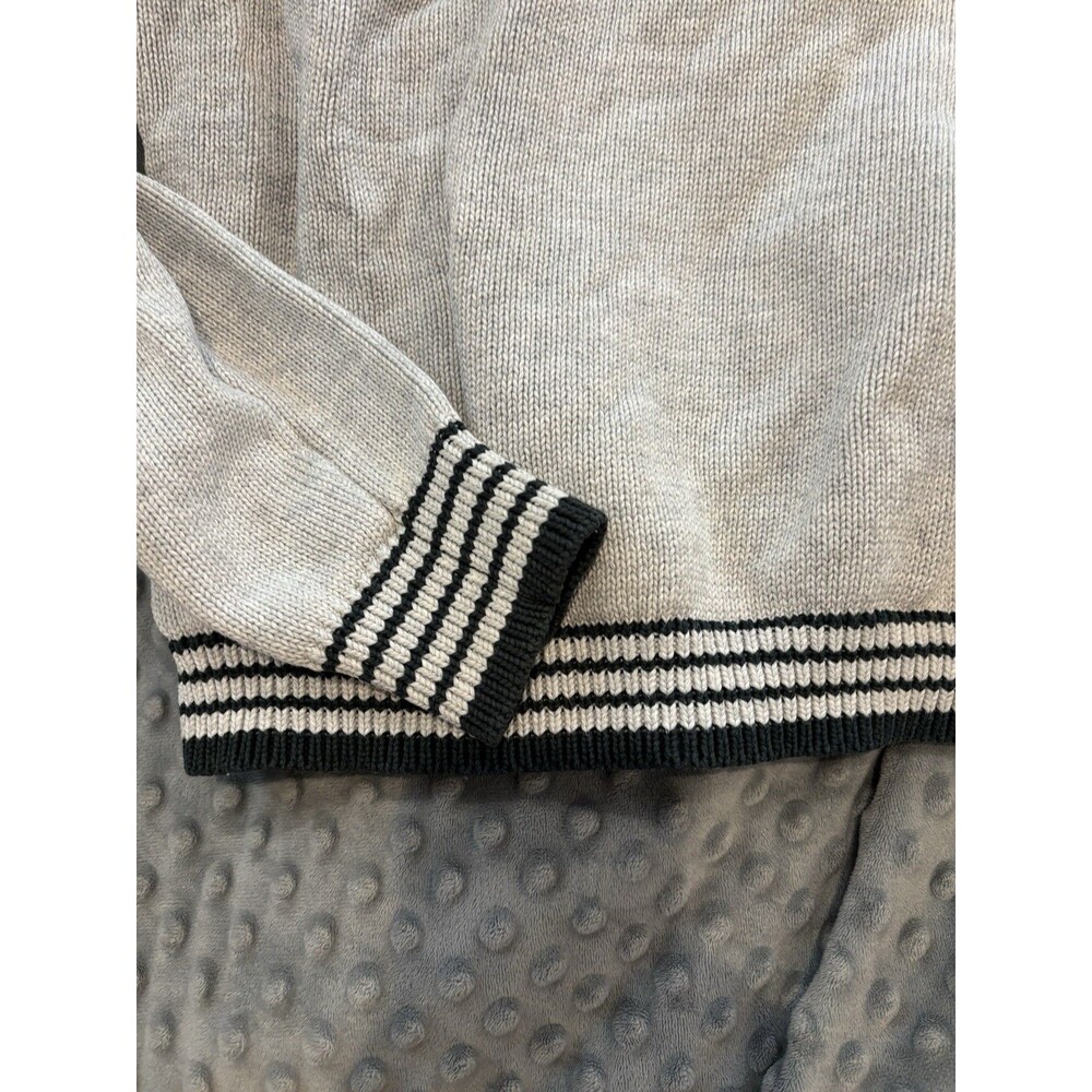 Brandy Melville Women's cream Knit Striped green Trim Crewneck Sweater S - Picture 6 of 7